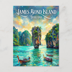 James Bond Insel Thailand Postkarte