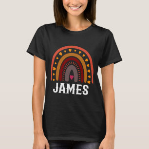 James Colorful Rainbow Männer Kindernamensgesicht T-Shirt