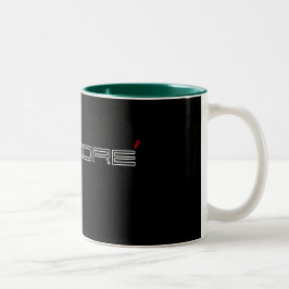 James Dore rote u. schwarze mit Buchstaben Zweifarbige Tasse