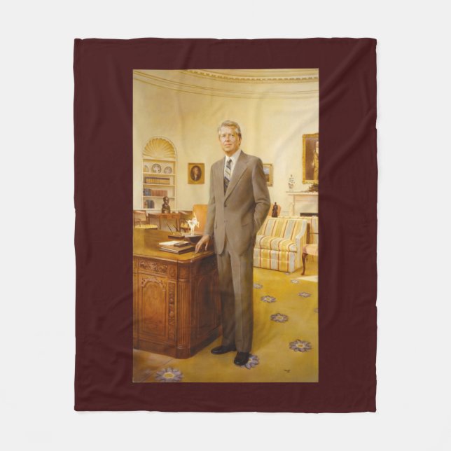 James Earl Carter Painted US-Präsident Portrait Fleecedecke (Vorderseite)