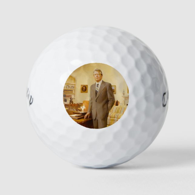 James Earl Carter Painted US-Präsident Portrait Golfball (Vorderseite)