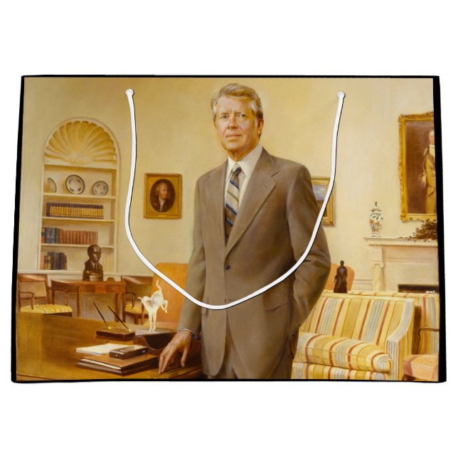 James Earl Carter Painted US-Präsident Portrait Große Geschenktüte (Vorderseite)
