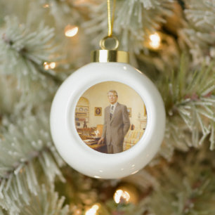 James Earl Carter Painted US-Präsident Portrait Keramik Kugel-Ornament