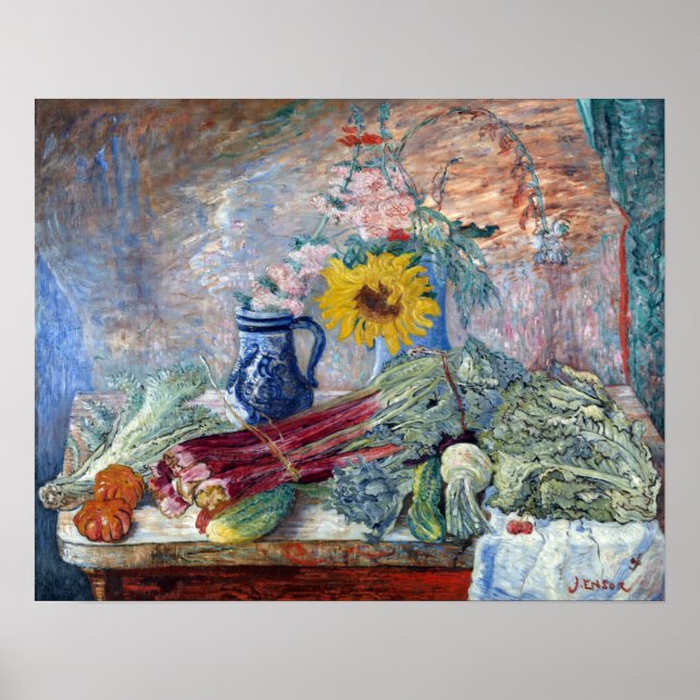 James Ensor Blume und Gemüse Poster (Vorne)