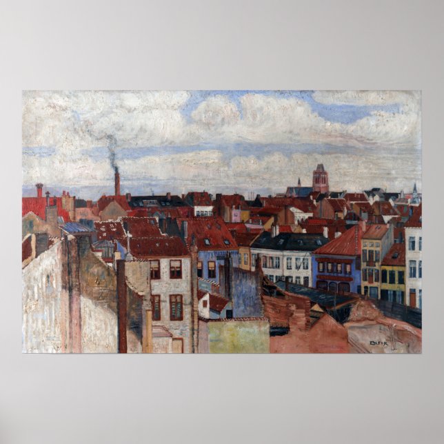 James Ensor The Rooftops von Ostende Poster (Vorne)