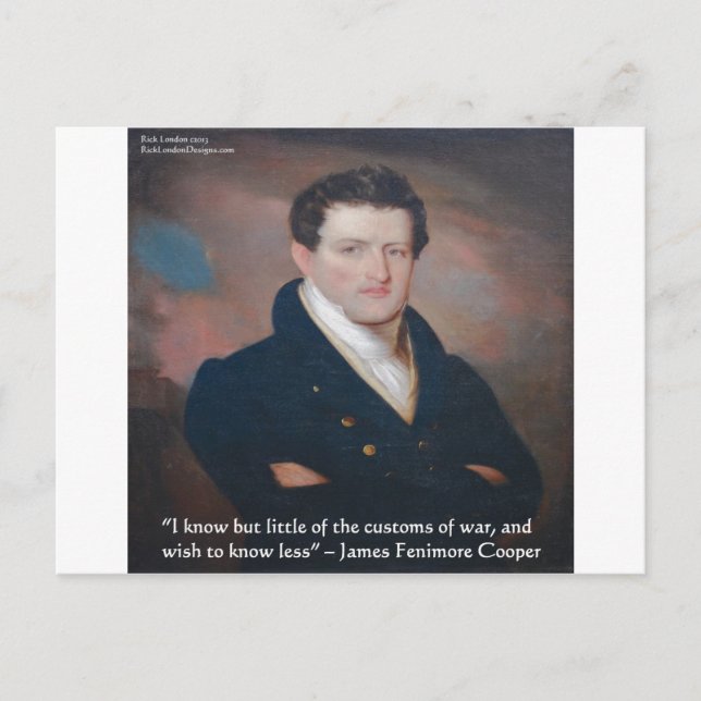 James Fenimore Cooper War Zitat Postkarte (Vorderseite)