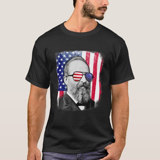 James Garfield US-Flagge Shirt 4. Juli (Vorderseite)