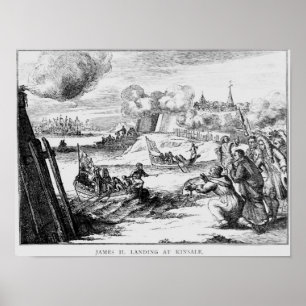 James II landend bei Kinsale, am 12. März 1689 Poster