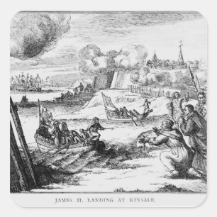 James II landend bei Kinsale, am 12. März 1689 Quadratischer Aufkleber