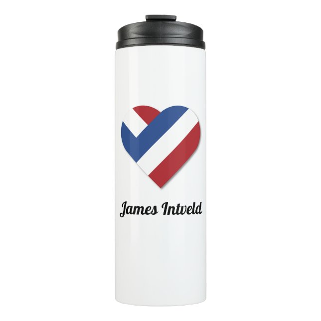 James Intveld with Netherlands Heart Flag Thermosbecher (Vorderseite)