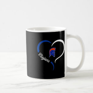 James Island Charter Trojans Logo Halbherz Slogan Kaffeetasse