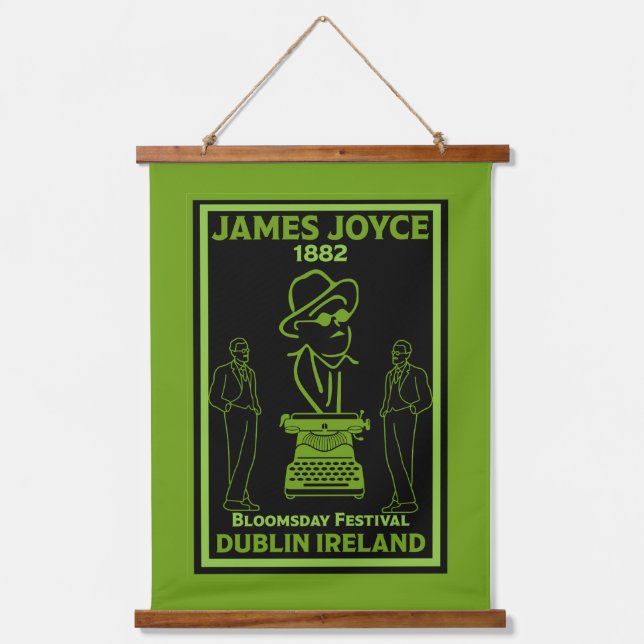 James Joyce Dublin Irland Wandteppich Mit Holzrahmen (Vorderseite)