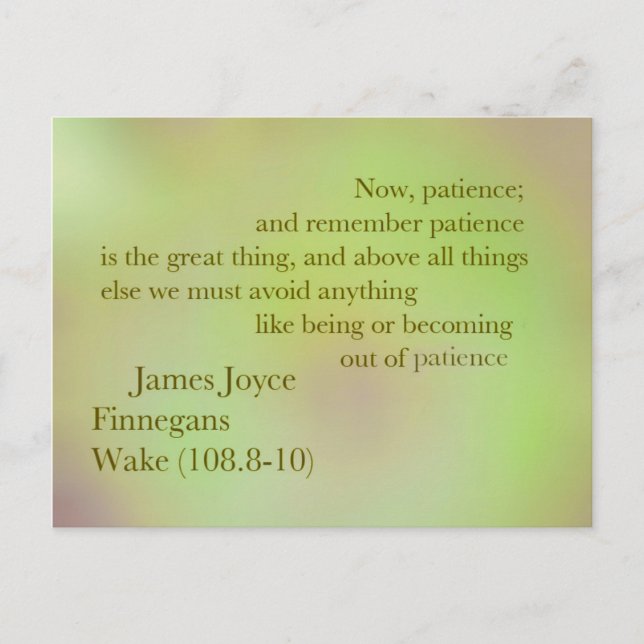 James Joyce Finnegans Wecke Zitat Postcard Postkarte (Vorderseite)