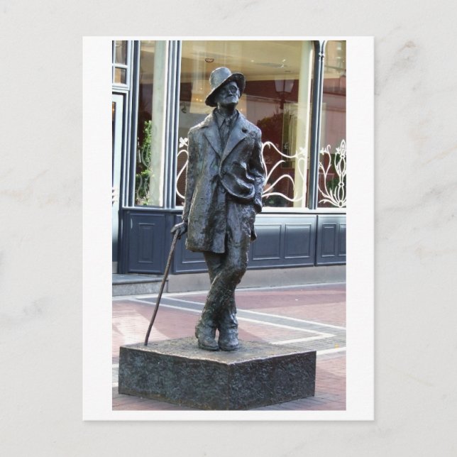 James Joyce, irische Autorenstatue, Dublin Irland Postkarte (Vorderseite)