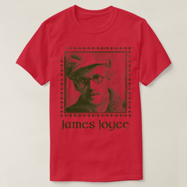 James Joyce Retro Faded Style Fan Design T-Shirt (Design vorne)