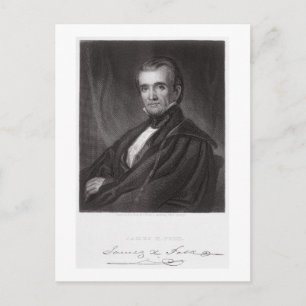 James Knox Polk, graviert von Henry Bryan Hall (18 Postkarte