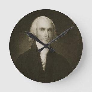 James Madison, 4. Präsident der Vereinigten Runde Wanduhr