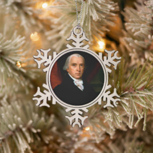 James Madison, 4. Präsident: Koloniales Amerika Schneeflocken Zinn-Ornament