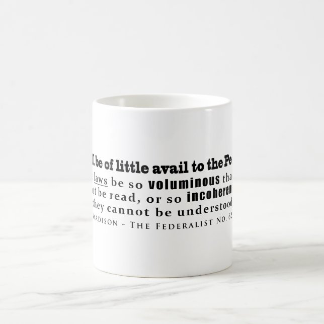 James Madison die föderalistische Nr. 62 (1788) Kaffeetasse (Mittel)