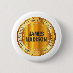 James Madison Gold Metal Stamp Button