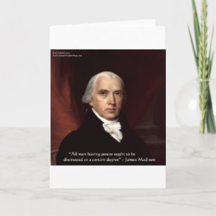 James Madison "Krieg & Freiheit" Weisheits-Zitate Karte