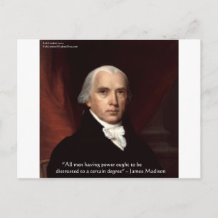 James Madison "Misstraue der Macht" Weisheitszitat Postkarte