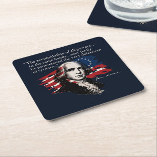 James Madison Rechteckiger Pappuntersetzer