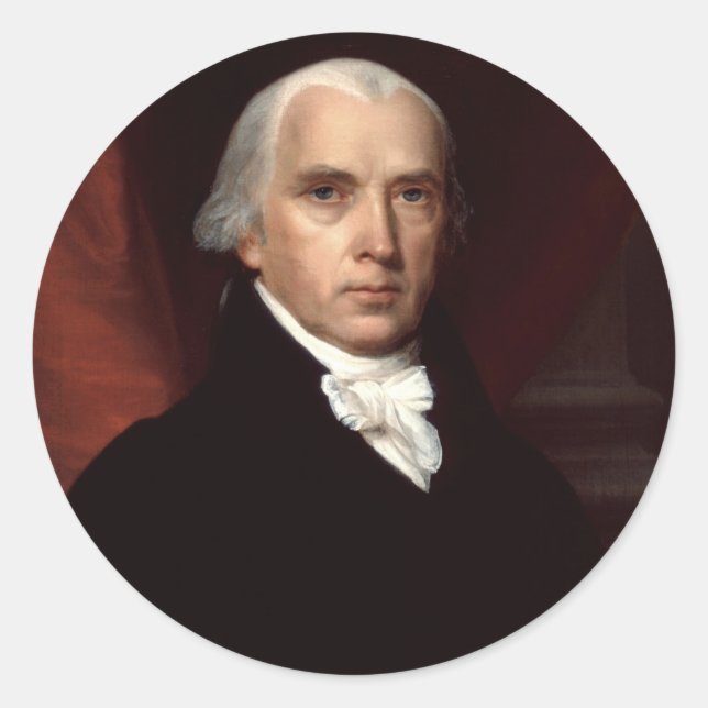 James Madison Runder Aufkleber (Vorderseite)