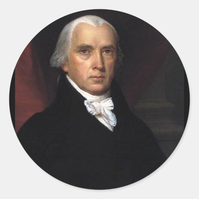 James Madison Runder Aufkleber (Vorderseite)