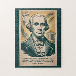 James Madison Vierter Präsident Illustration Retro