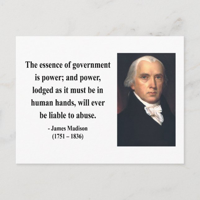 James Madison Zitat 5b Postkarte (Vorderseite)