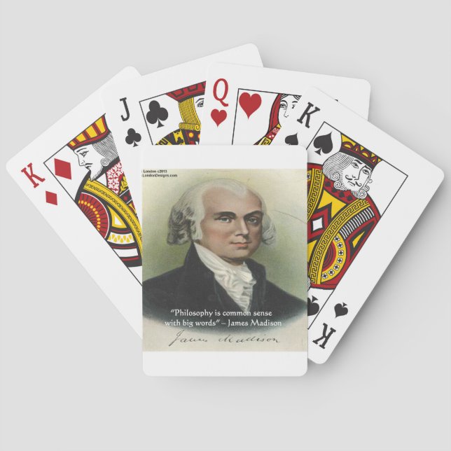 James Madison Zitat "Philosophie/gesunder Menschen Spielkarten (Rückseite)