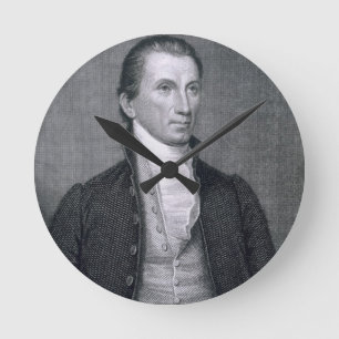James Monroe, graviert durch Asher Brown Durand Runde Wanduhr