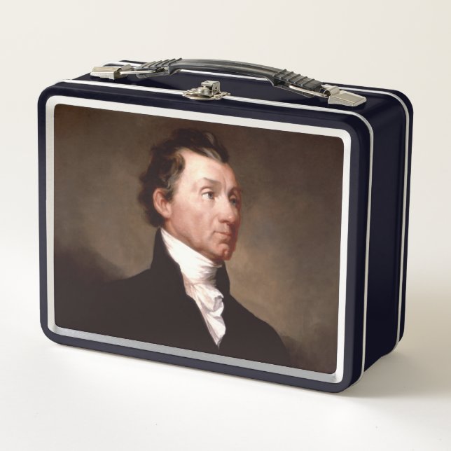James Monroe Portrait, früherer amerikanischer Prä Metall Brotdose (Vorderseite)