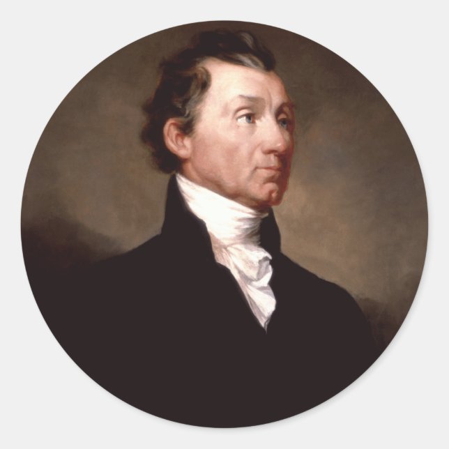 James Monroe Portrait von Samuel Morse Runder Aufkleber (Vorderseite)