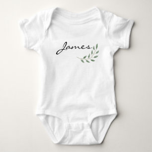 James Name Reveal Bekleidung Naturleaf botanisch Baby Strampler