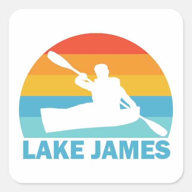 James North Carolina Kayak Quadratischer Aufkleber (Vorderseite)