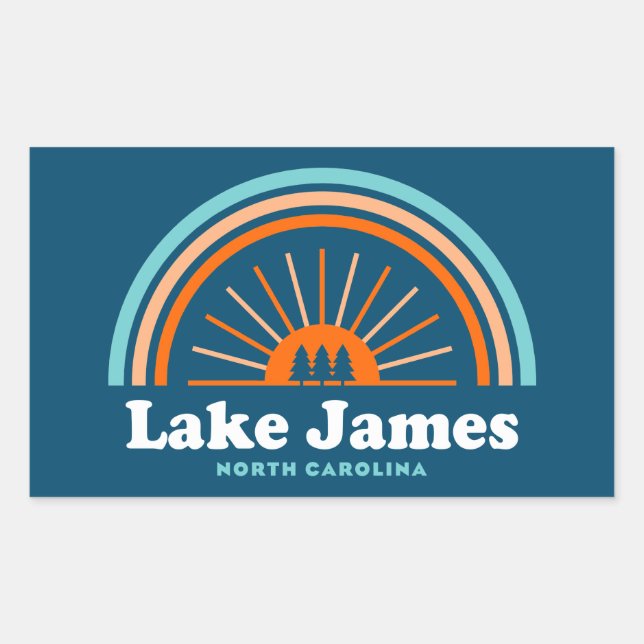 James North Carolina Rainbow Rechteckiger Aufkleber (Vorderseite)