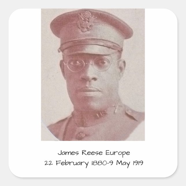 James Reese Europe Quadratischer Aufkleber (Vorderseite)