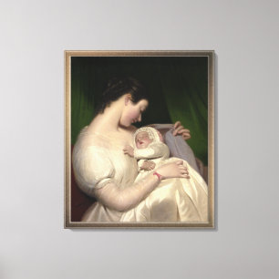 James Sants Ehefrau Elisabeth mit Tochter Mary Leinwanddruck