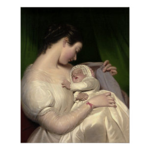 James Sants Ehefrau Elisabeth mit Tochter Mary Poster
