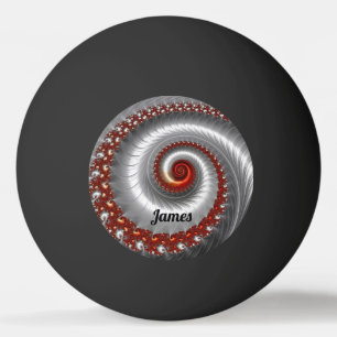 JAMES ~ Silver Muschel ~ Fraktal Design ~ Tischtennisball