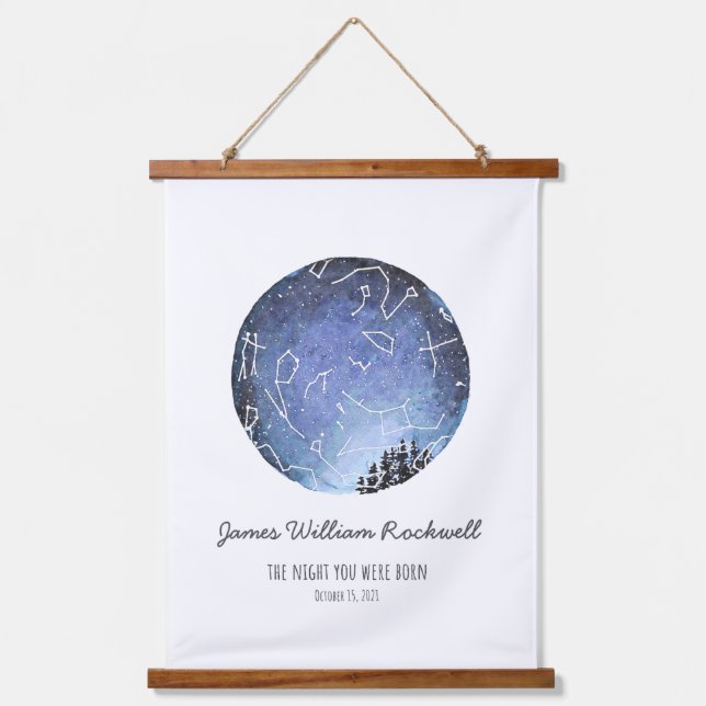 James Star Diagramm Wandteppich Mit Holzrahmen (Vorderseite)