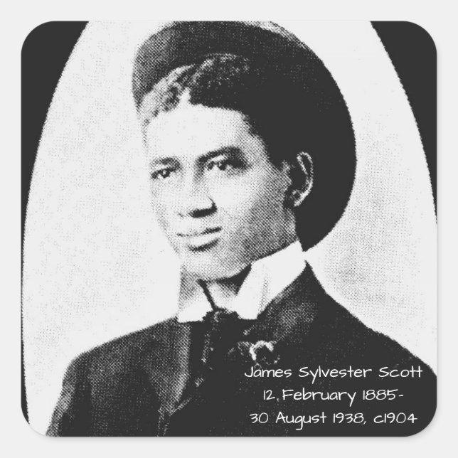 James Sylvester Scott Quadratischer Aufkleber (Vorderseite)
