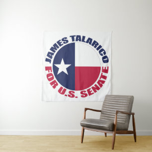James Talarico für den US-Senat Texas-Flagge Wandteppich