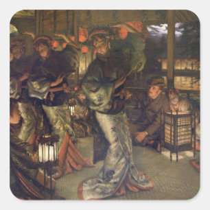 James Tissot der verschwenderische Sohn in einem Quadratischer Aufkleber