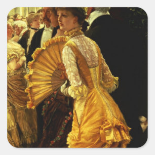 James Tissot The Ball, c.1878 Quadratischer Aufkleber