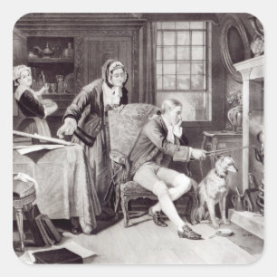 James Watt, der mit Dampf spielt Quadratischer Aufkleber