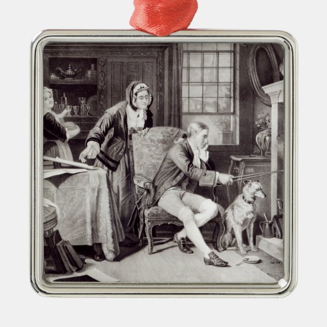 James Watt, der mit Dampf spielt Silbernes Ornament (Vorne)