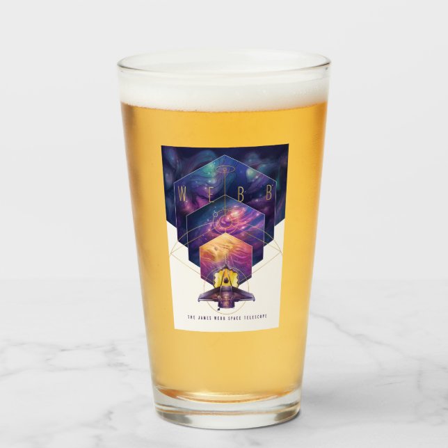 James Webb Space Telescope Illustration Art Glas (Vorne (Gefüllt))